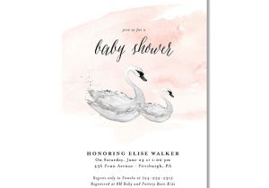 Swan Baby Shower Invitations Swan Watercolor Baby Shower Invitation
