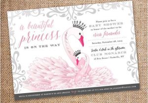 Swan Princess Baby Shower Invitations Baby Shower Invitation – Princess Swan theme Digital File