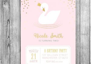 Swan Princess Baby Shower Invitations Swan Invitation Swan Princess Birthday Party Invitation Crown