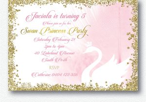 Swan Princess Baby Shower Invitations Swan Princess Party Invitation Personalised Digital File