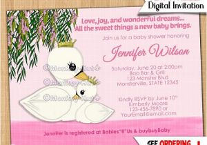 Swan themed Baby Shower Invitations Swan Princess Baby Shower Invitations Pink Swans Girl Girls