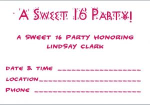 Sweet 16 Party Invitation Templates Free Sweet 16 Invitations Template Free Invitation Templates