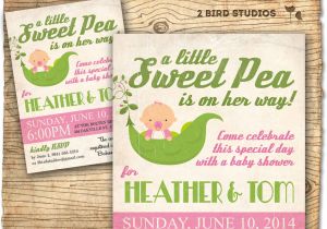 Sweet Pea Baby Shower Invitations Little Sweet Pea Baby Shower Invitation Girl Baby Shower