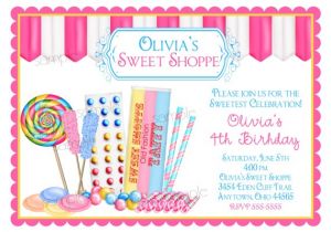 Sweet Shop Birthday Party Invitations Candy Birthday Invitations Sweet Shop Invitations Candy Shop