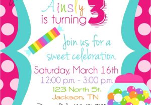 Sweet Shop Birthday Party Invitations Candy Sweet Shop Birthday Party Invitations by