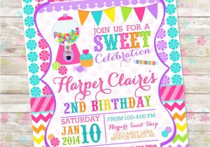 Sweet Shop Birthday Party Invitations Candyland Invite Sweet Shoppe Sweet Shop Birthday Sweet