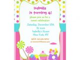 Sweet Shop Birthday Party Invitations Candyland Sweet Shoppe Birthday Invitations