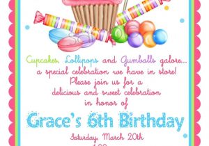 Sweet Shop Birthday Party Invitations Sweet Shop Birthday Party Invitations Candy Cupcake