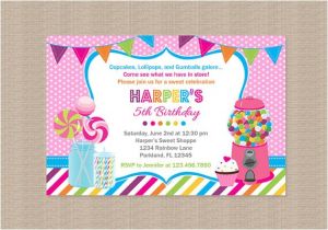 Sweet Shop Birthday Party Invitations Sweet Shoppe Birthday Party Invitation Candy by Honeyprint