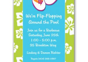 Swim Party Invites Beach Flip Flops Pool Party Invitations Paperstyle
