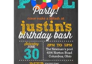 Swim Party Invites Pool Party Chalk Invitations Paperstyle