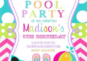 Swimming Birthday Party Invitations Templates Free Pool Party Invitations