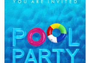 Swimming Party Invitation Template Summer Swimming Pool Party Invitation Zazzle Com