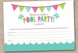Swimming Party Invitations Templates Free Girls Pool Party Printable Invitation Fill by