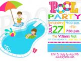 Swimming Pool Party Invitation Ideas Kids Pool Party Invitation Pool Party Pinterest