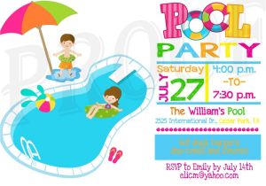 Swimming Pool Party Invitation Ideas Kids Pool Party Invitation Pool Party Pinterest