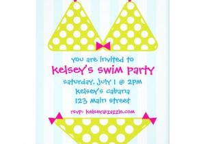 Swimsuit Party Invitations Bikini Swimsuit Swim Pool Party Invitations