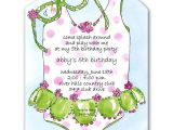 Swimsuit Party Invitations Girly Swimsuit and Glasses Birthday Invitations