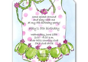 Swimsuit Party Invitations Girly Swimsuit and Glasses Birthday Invitations