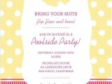 Swimsuit Party Invitations Yellow and Pink Swimsuit Silhouette Pool Party Invitation