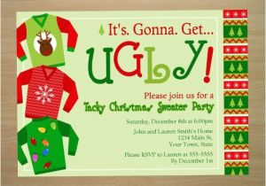 Tacky Christmas Sweater Party Invitation Wording Ugly Christmas Sweater Party Invitation Digital File