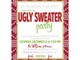 Tacky Christmas Sweater Party Invitation Wording Ugly Christmas Sweater Party Invitation Wording