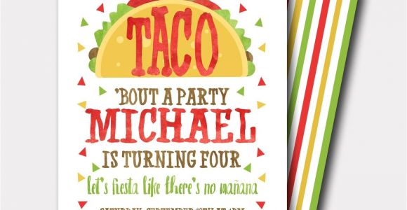 Taco Bout A Party Invitation Taco Birthday Invitation Fiesta Birthday Invitation Fiesta