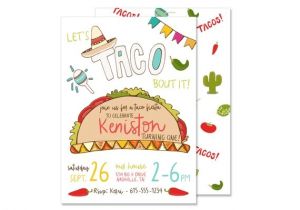 Taco Party Invitation Template Taco Fiesta Birthday Invitation Printed Mexican Fiesta
