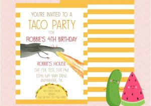 Taco Party Invitation Wording Inspired Dragons Love Tacos Invitation by Picklesandwatermelon