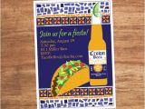 Taco Party Invitation Wording Mosaic Mexican Food Taco Fiesta Party Invitation