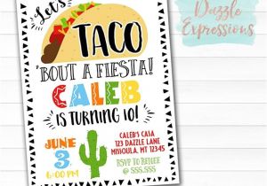 Taco Party Invitation Wording Printable Taco Party Birthday Invitation Any event