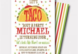 Taco Party Invitation Wording Taco Birthday Invitation Fiesta Birthday Invitation Fiesta