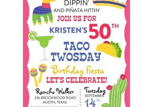 Taco Party Invitation Wording Taco Twosday Fiesta Birthday Party Invitations Paperstyle