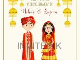 Tamil Wedding Invitation Template Vector Indian Wedding Program with A Couple In Traditional