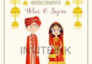 Tamil Wedding Invitation Template Vector Indian Wedding Program with A Couple In Traditional