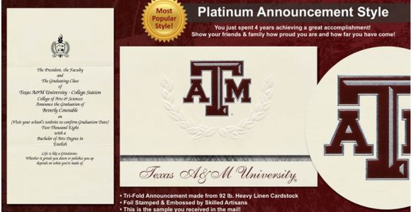 Tamu Graduation Invitations Texas A M University Graduation Announcements Texas A M