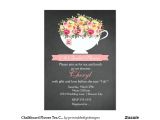 Tea Cup Bridal Shower Invitations Chalkboard Flower Tea Cup Bridal Shower Invitation