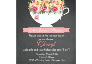 Tea Cup Bridal Shower Invitations Chalkboard Flower Tea Cup Bridal Shower Invitation Zazzle