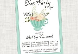 Tea Cup Bridal Shower Invitations Mint Tea Cup Tea Party Bridal Shower Invitation Baby Shower