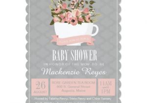 Tea Party Baby Shower Invites Floral Teacup Baby Shower Invitation Tea Party Card