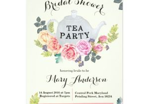 Tea Party Bridal Shower Invites Floral Tea Party Bridal Shower Invitation Zazzle Co Nz