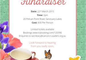 Tea Party Fundraiser Invitation High Tea Fundraiser Cancer Crusaders