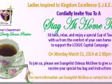 Tea Party Fundraiser Invitation Stay at Home Tea Flyer Bing Images