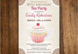 Tea Party Invitation Ideas for Adults Birthday Tea Party Invitation Girl Adult Birthday by Ameliy