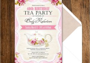 Tea Party Invitation Ideas for Adults Tea Party Birthday Invitation Printable Adult Girl Invite