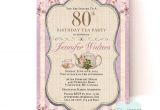 Tea Party Invitation Wording for Adults Adult Birthday Tea Party Invitation Any Ages Eggplant