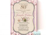 Tea Party Invitation Wording for Adults Adult Birthday Tea Party Invitation Any Ages Eggplant