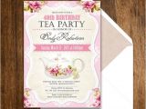 Tea Party Invitation Wording for Adults Tea Party Birthday Invitation Printable Adult Girl Invite