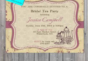Tea Party Invitation Wording for Adults Vintage Bridal Shower Invitation Tea Party Invitation