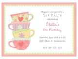 Tea Party Invite Wording Free afternoon Tea Invitation Template